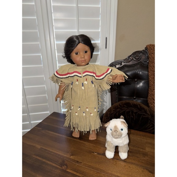 American Girl Pleasant Company Doll Kaya With Hair Pieces and Deerkin Dress